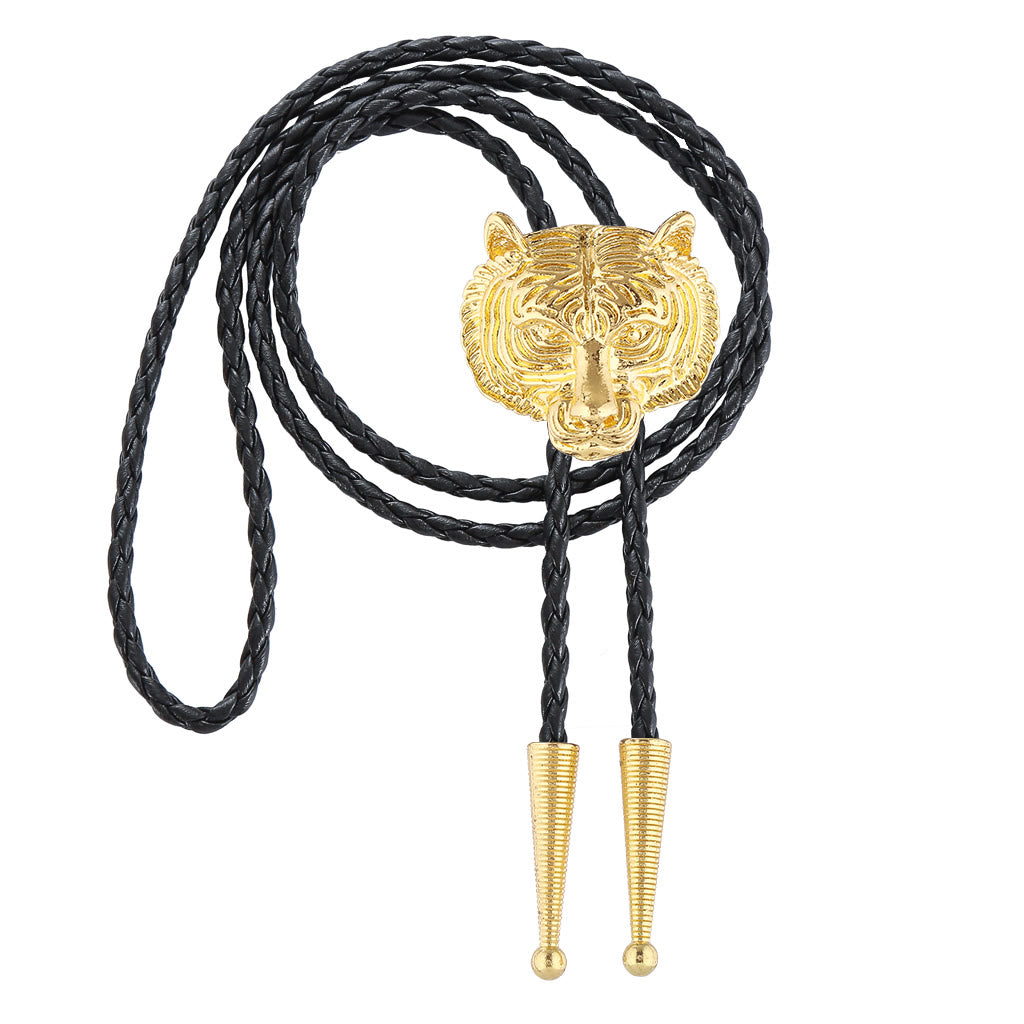 Western Retro Tiger Head Metal Bolo Tie - image 10