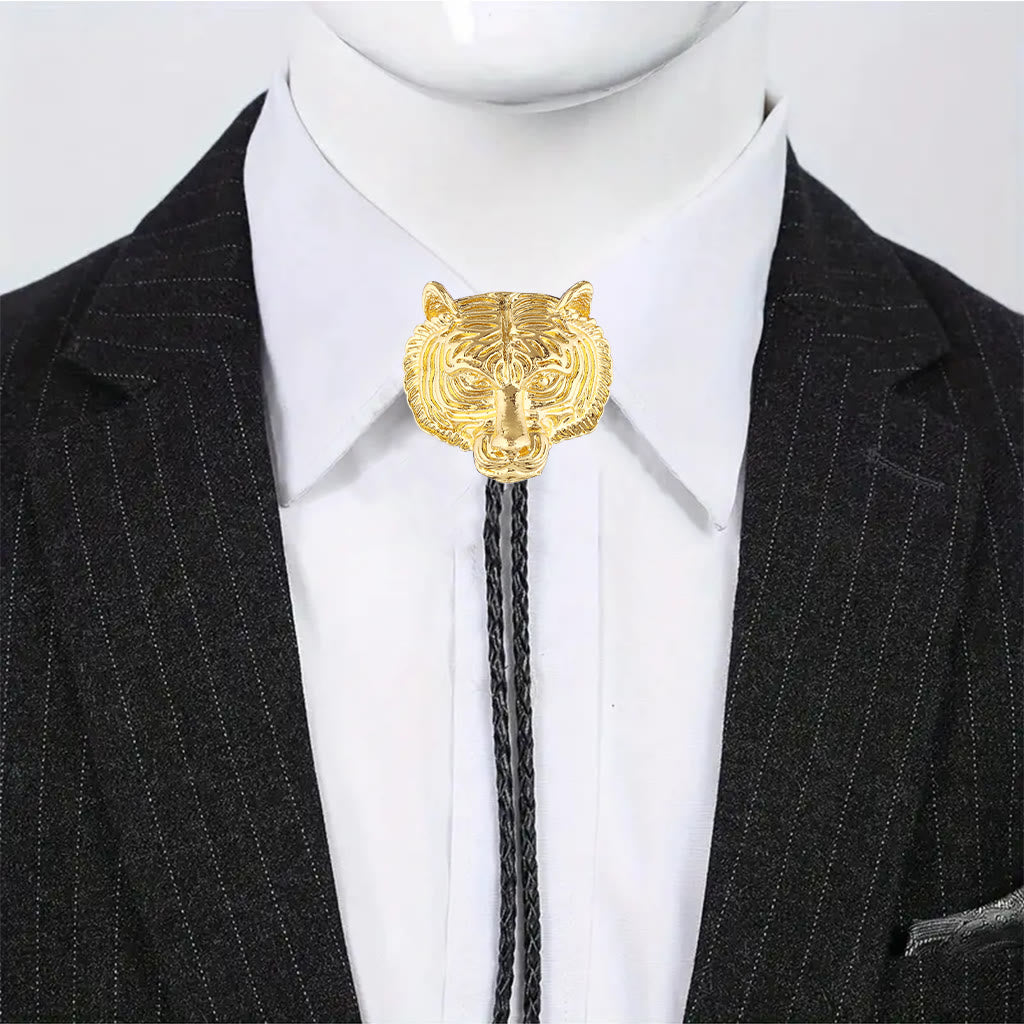 Western Retro Tiger Head Metal Bolo Tie - image 7