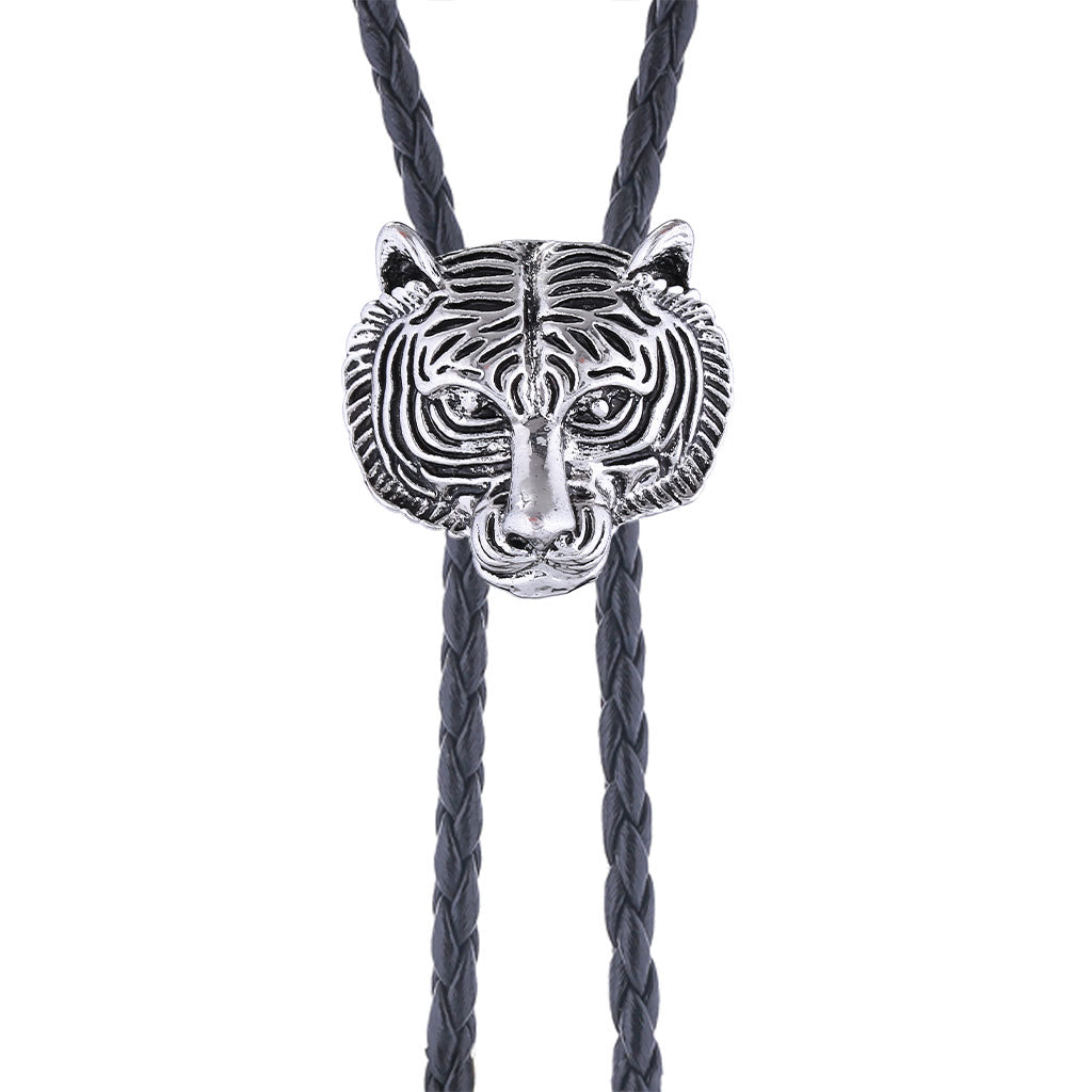 Western Retro Tiger Head Metal Bolo Tie - image 3