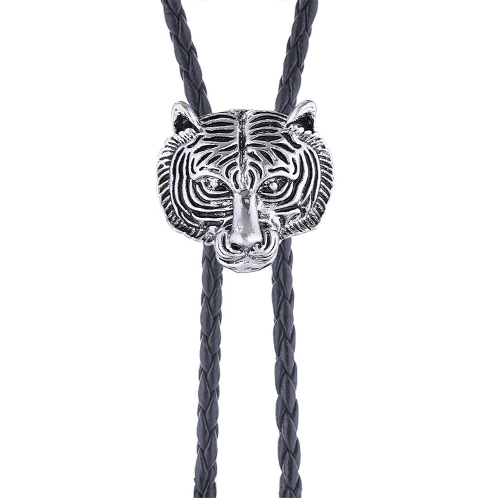 Western Retro Tiger Head Metal Bolo Tie - image 3