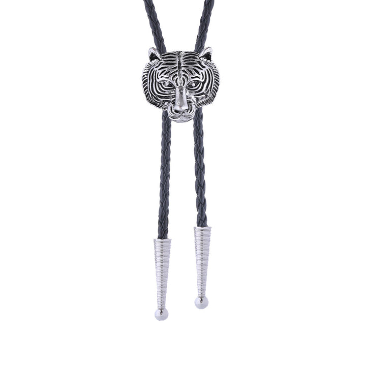 Western Retro Tiger Head Metal Bolo Tie - image 4