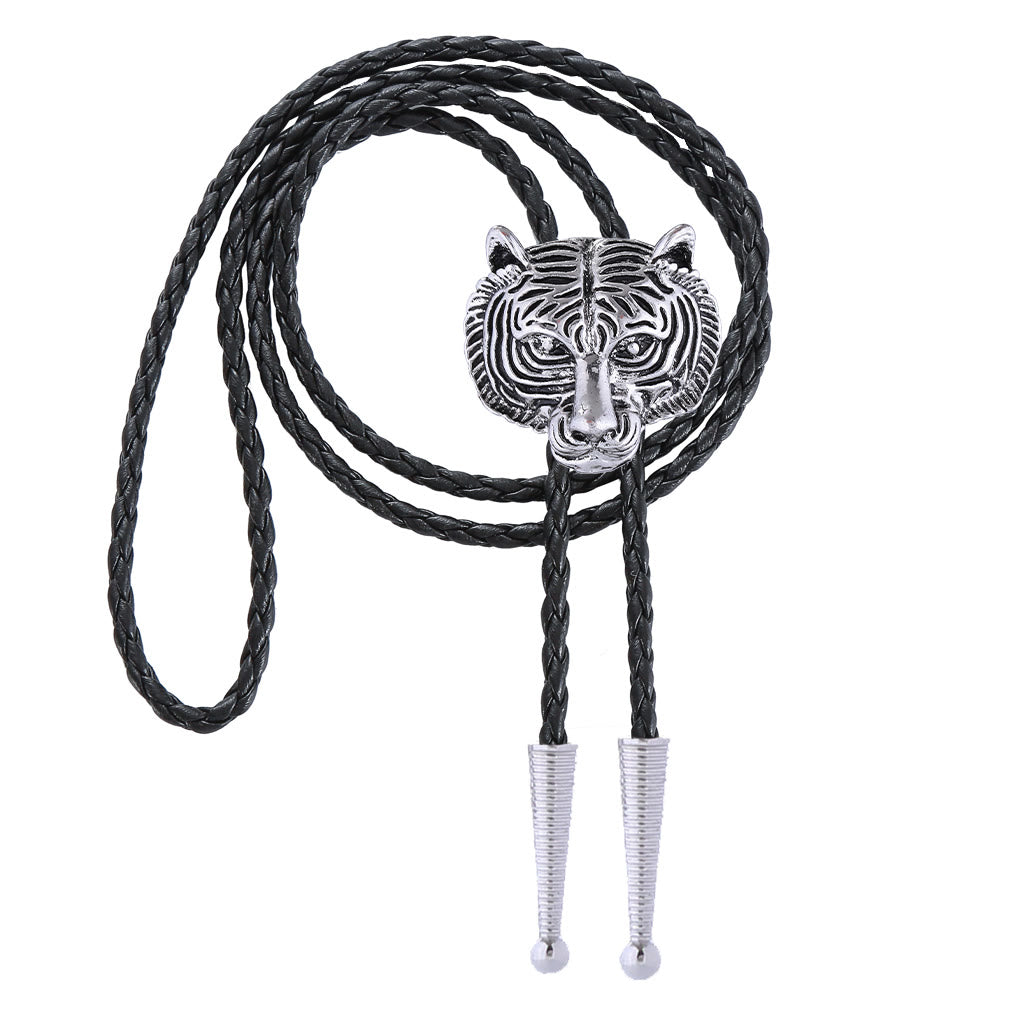 Western Retro Tiger Head Metal Bolo Tie - image 5