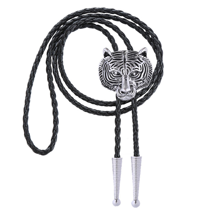 Western Retro Tiger Head Metal Bolo Tie - image 5