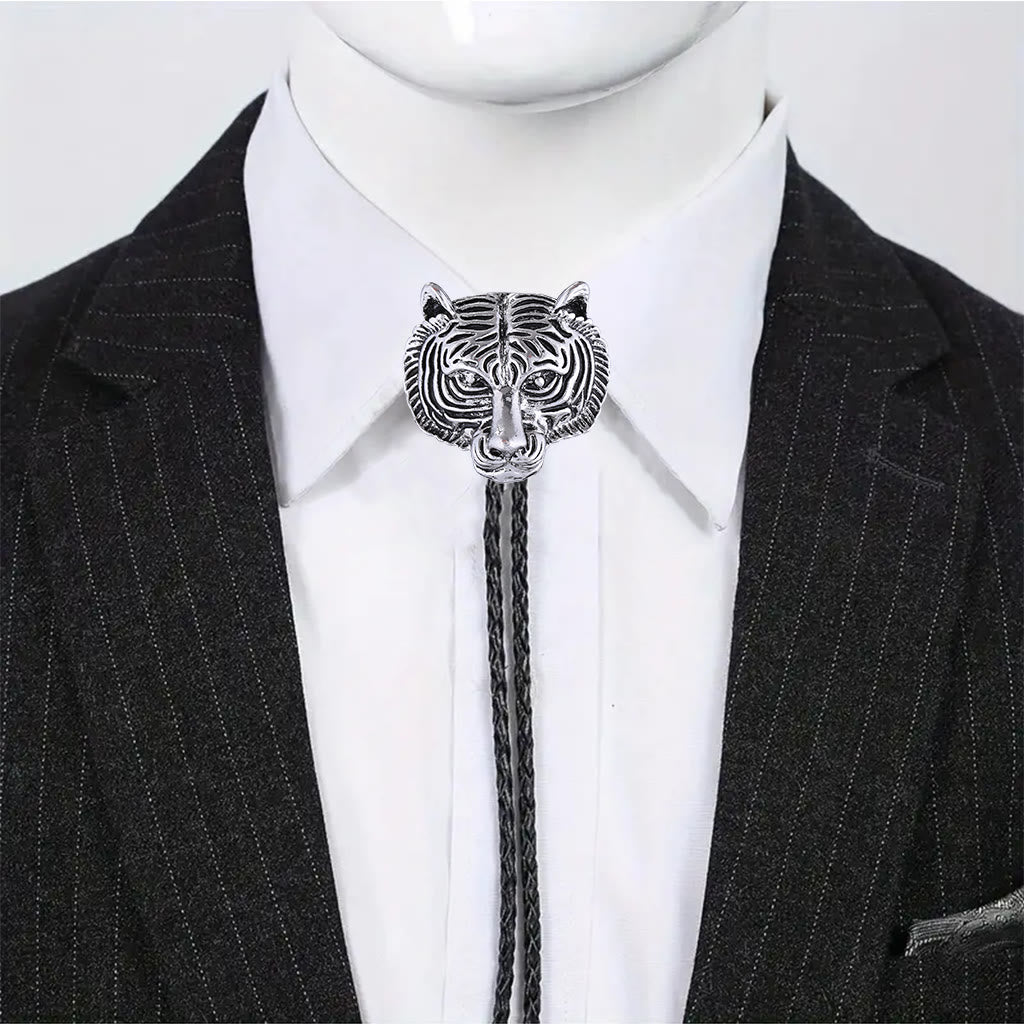 Western Retro Tiger Head Metal Bolo Tie - image 2