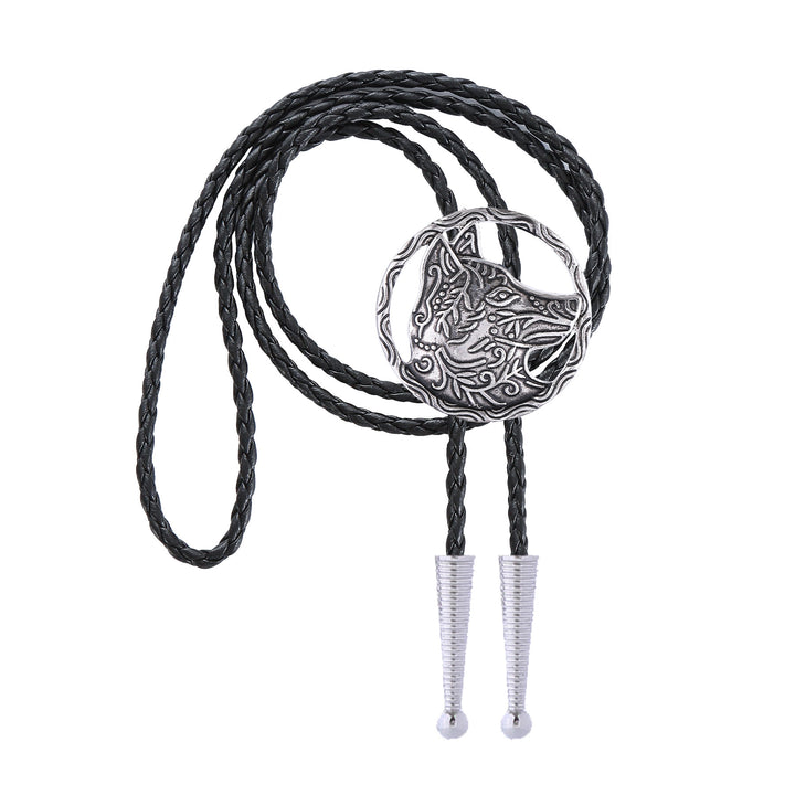Vintage Antique Gold Hollow Wolf Head Bolo Tie - image 11