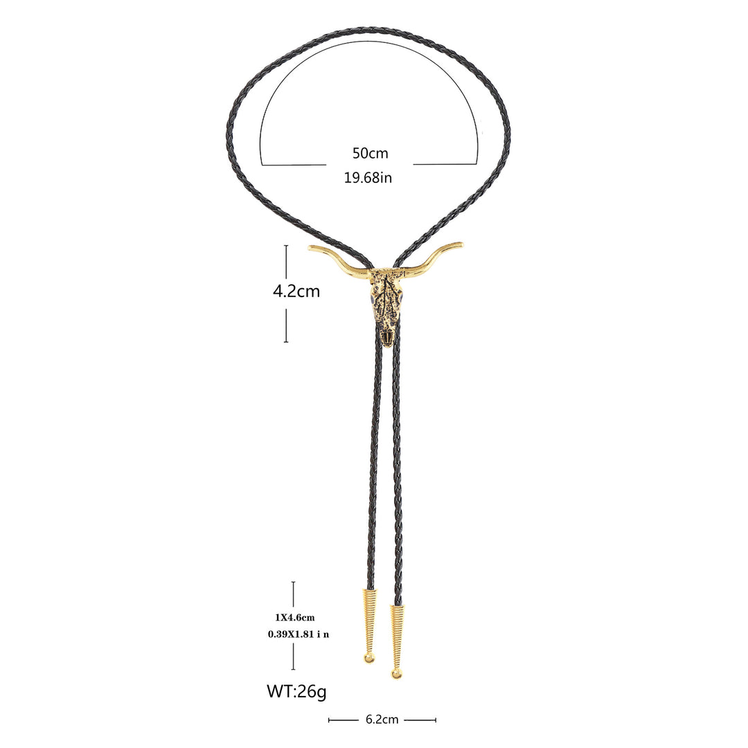 Retro Longhorn Bull Skull Bolo Tie - image 11