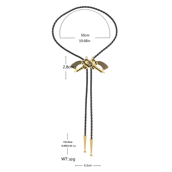 Western Retro Crossed Pistol Bolo Tie - image 6