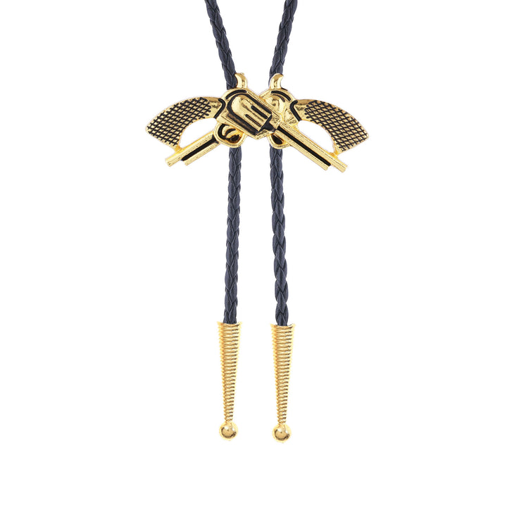 Western Retro Crossed Pistol Bolo Tie - image 4