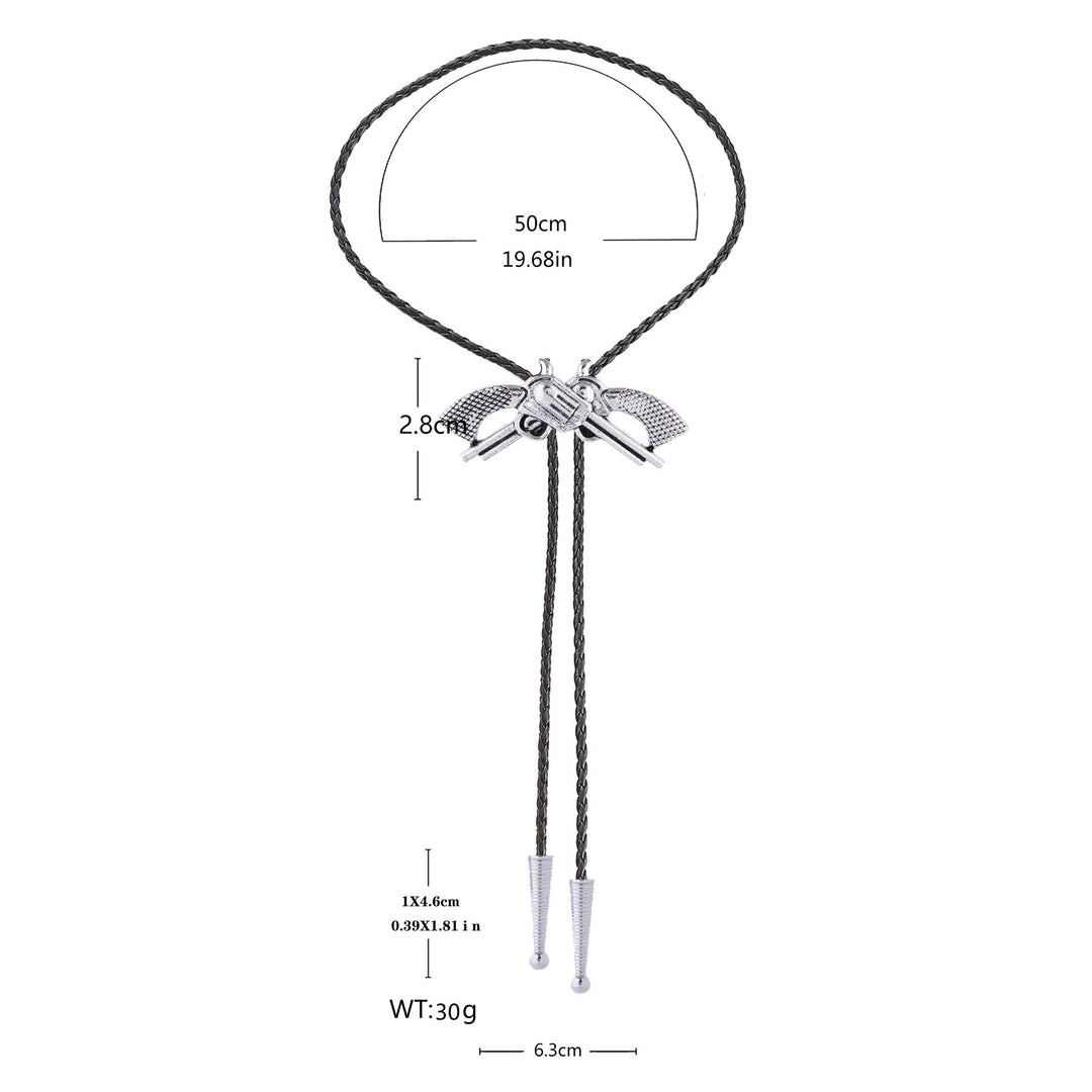 Western Retro Crossed Pistol Bolo Tie - image 11