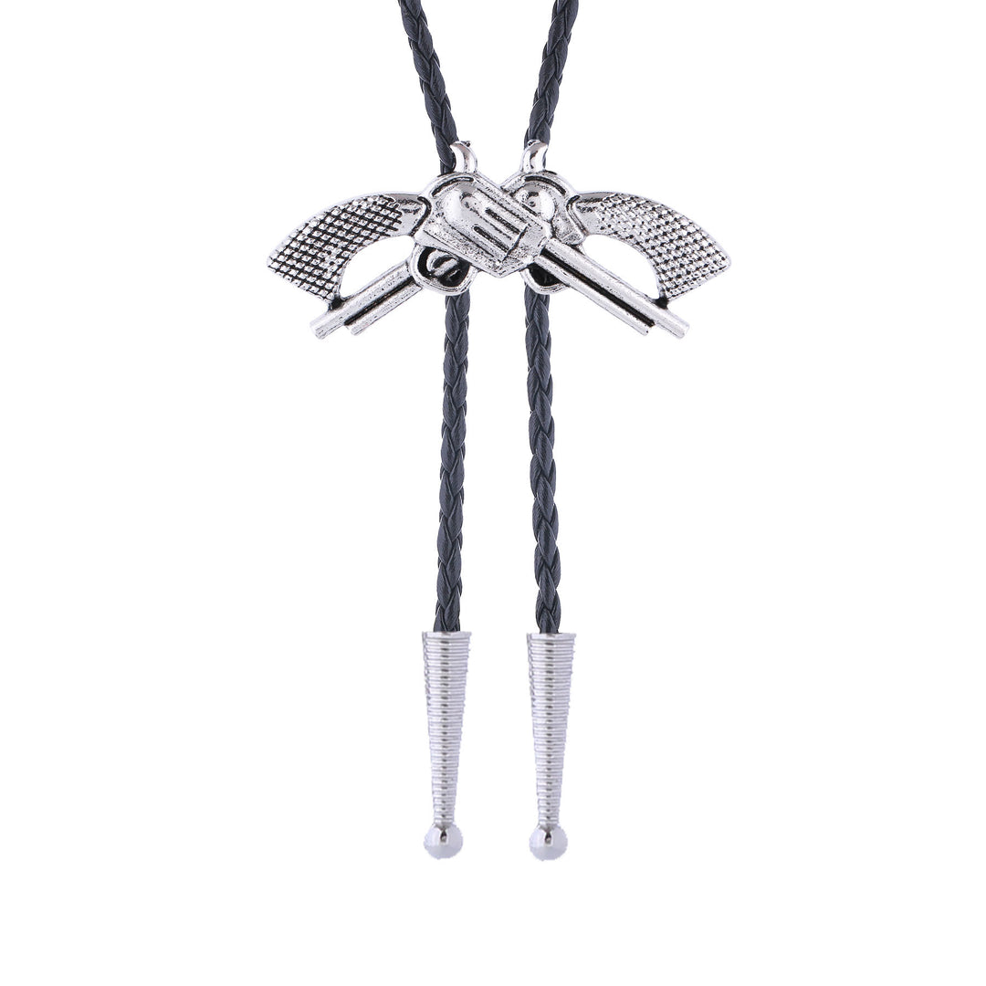 Western Retro Crossed Pistol Bolo Tie - image 9