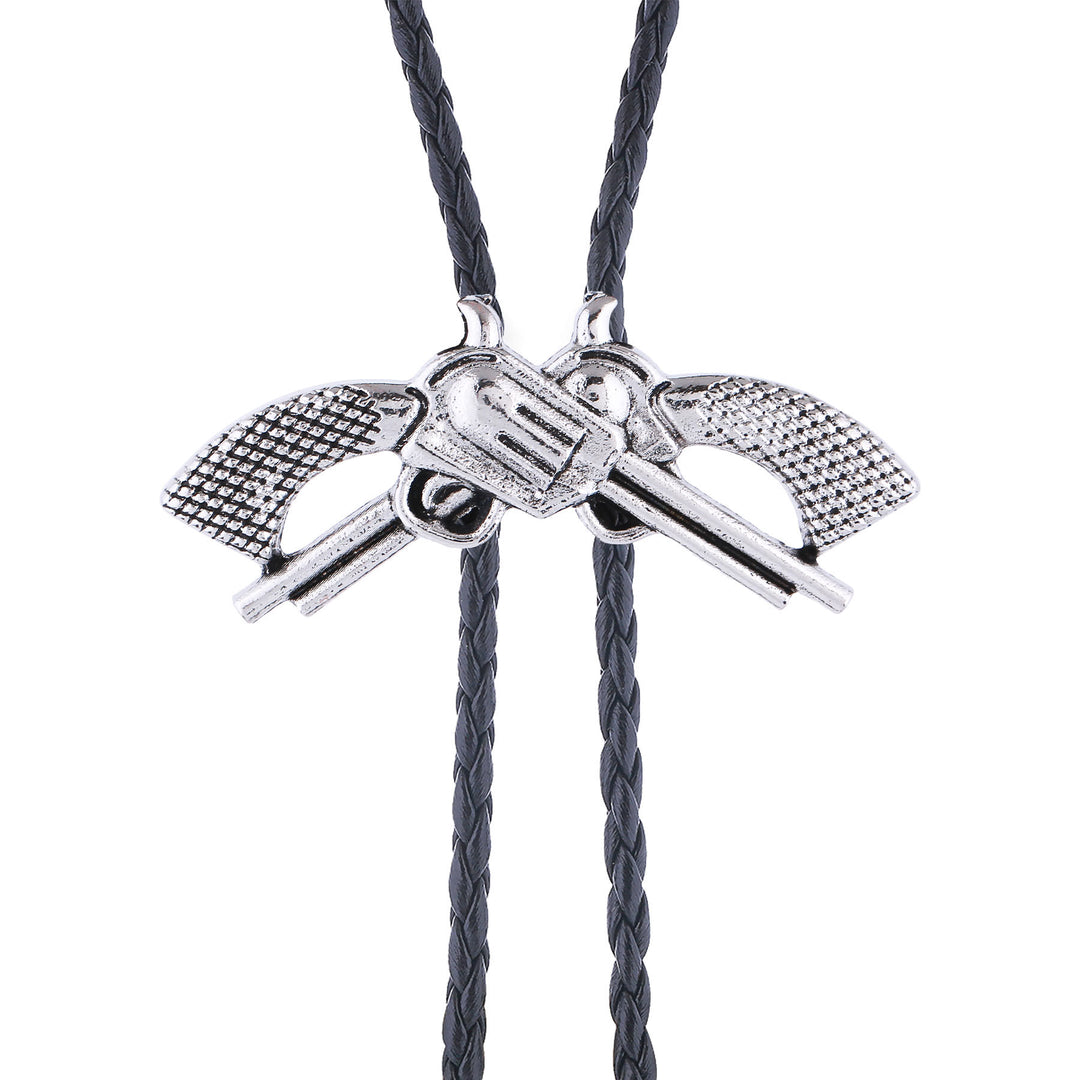 Western Retro Crossed Pistol Bolo Tie - image 8