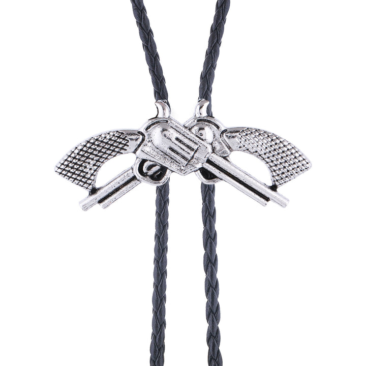 Western Retro Crossed Pistol Bolo Tie - image 8