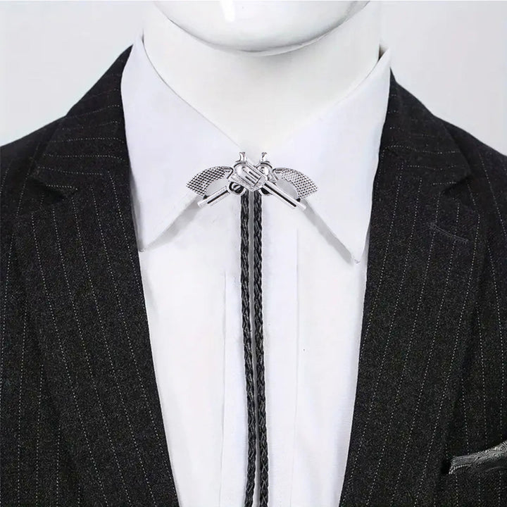 Western Retro Crossed Pistol Bolo Tie - image 7
