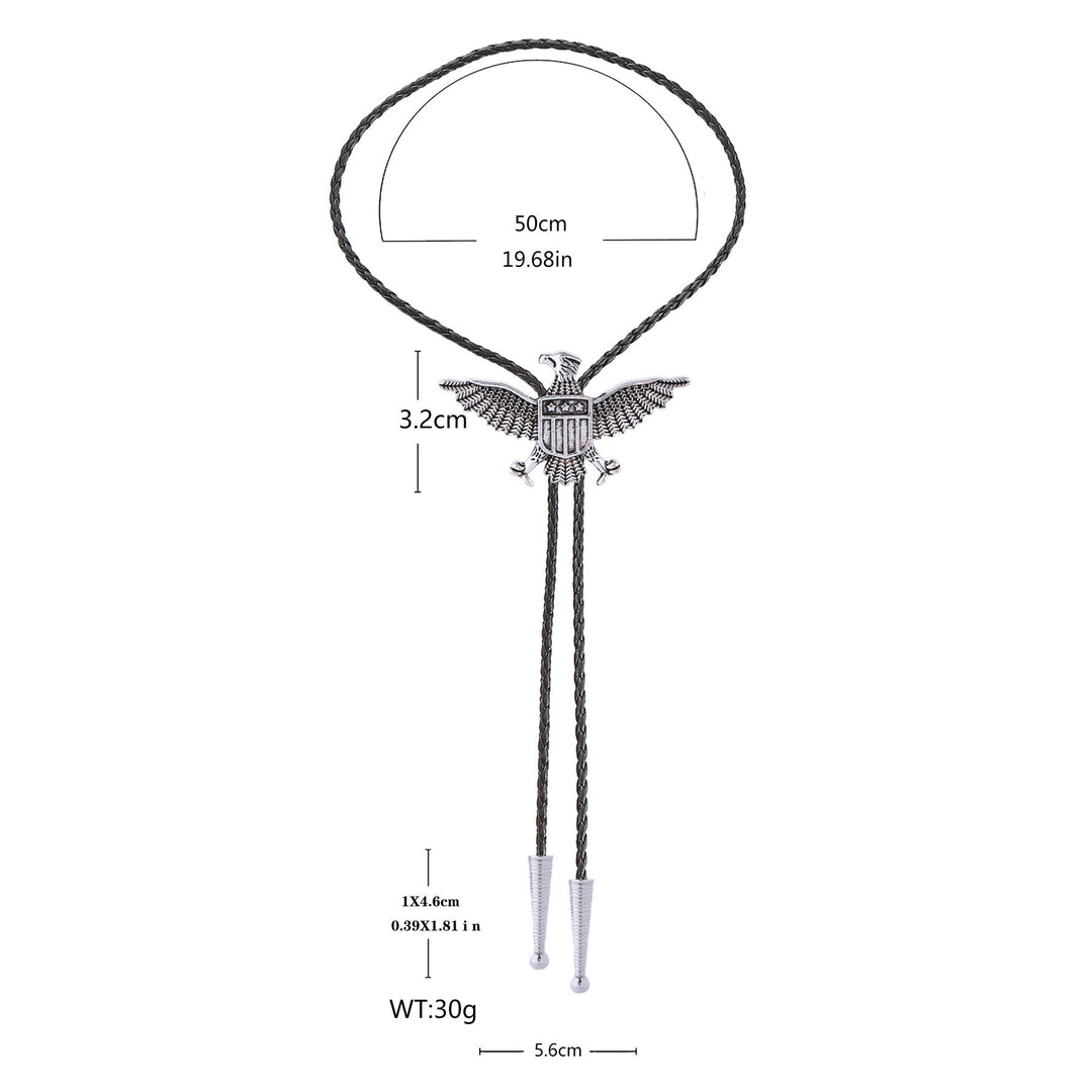 Western American Patriotic Eagle Star Shield Bolo Tie - image 12