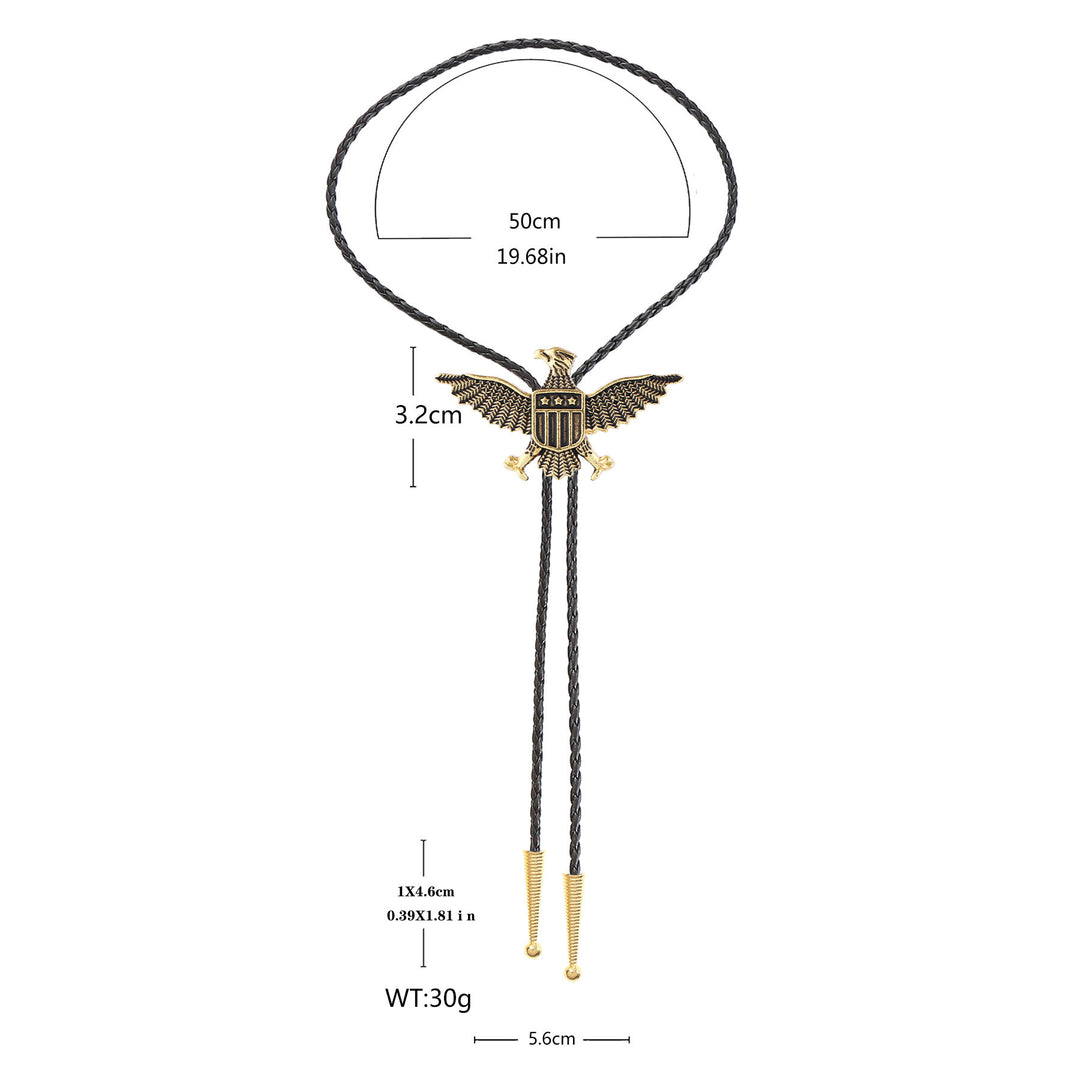 Western American Patriotic Eagle Star Shield Bolo Tie - image 7