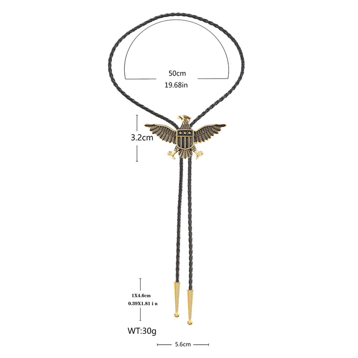 Western American Patriotic Eagle Star Shield Bolo Tie - image 7