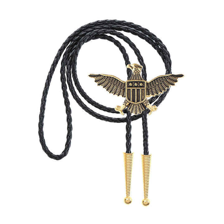 Western American Patriotic Eagle Star Shield Bolo Tie - image 6