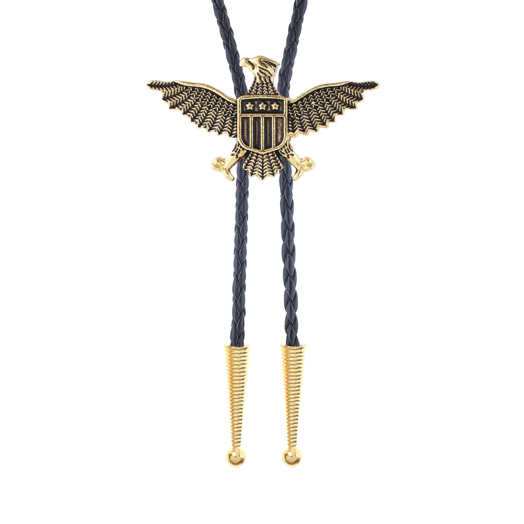 Western American Patriotic Eagle Star Shield Bolo Tie - image 5