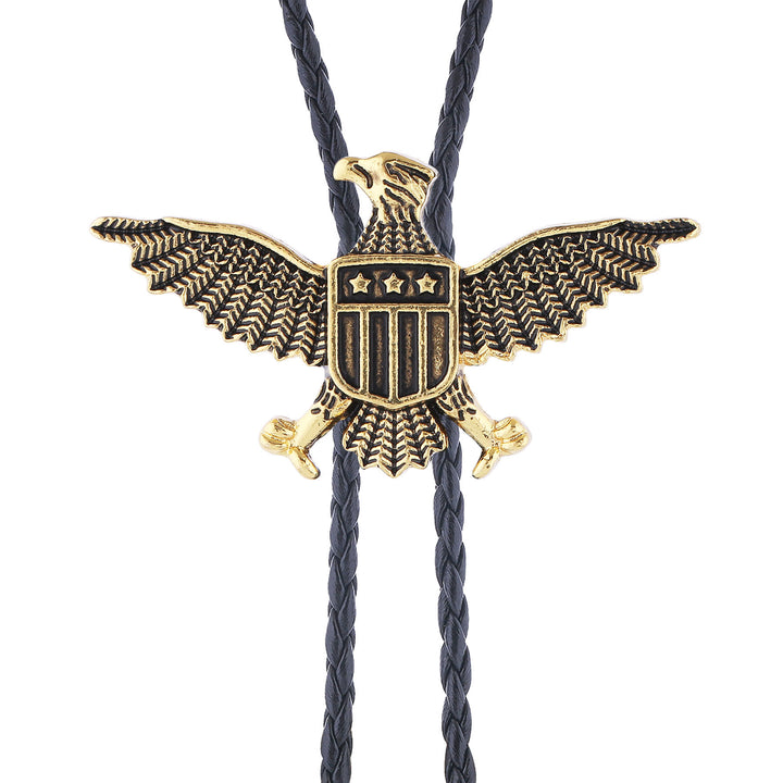 Western American Patriotic Eagle Star Shield Bolo Tie - image 4