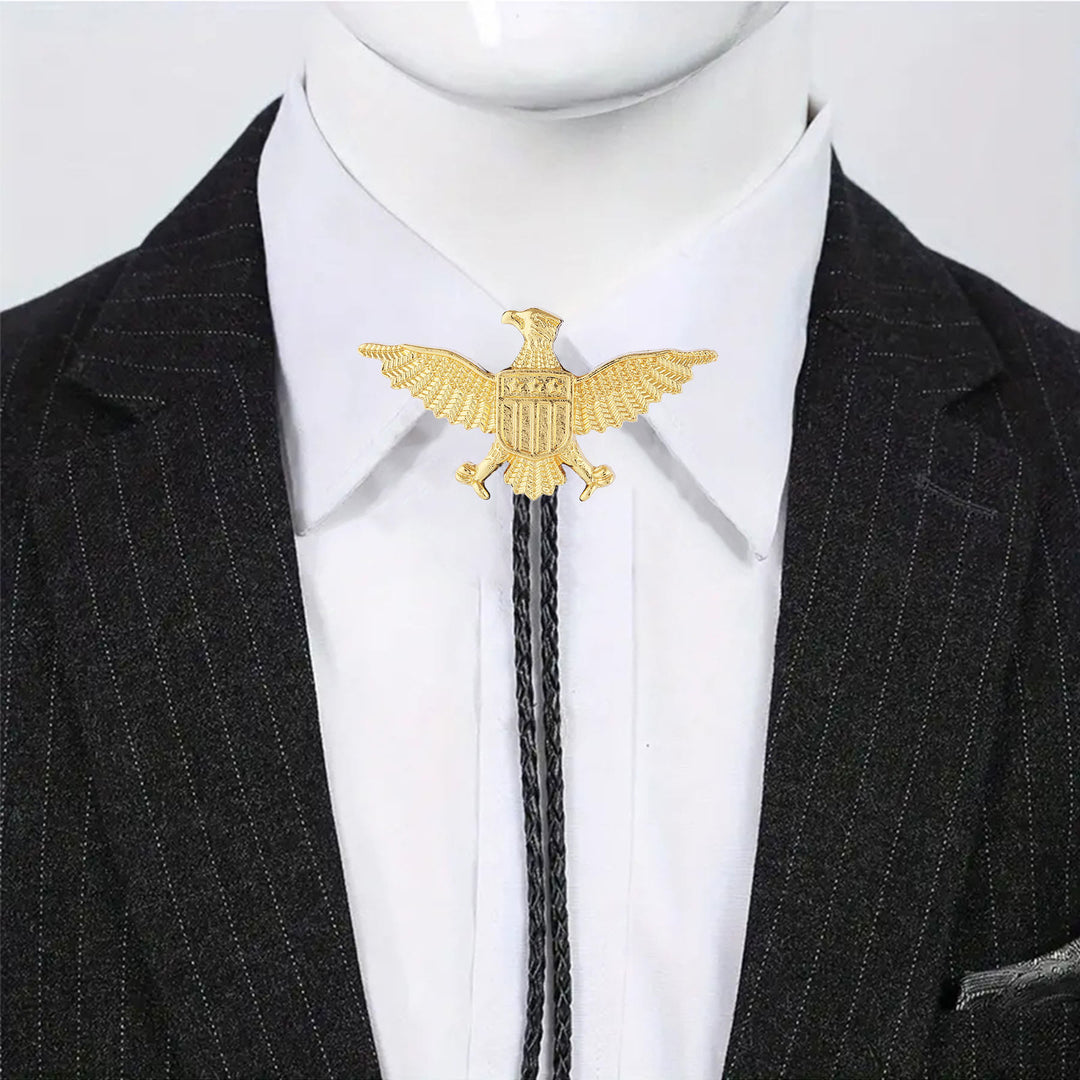 Western American Patriotic Eagle Star Shield Bolo Tie - image 13
