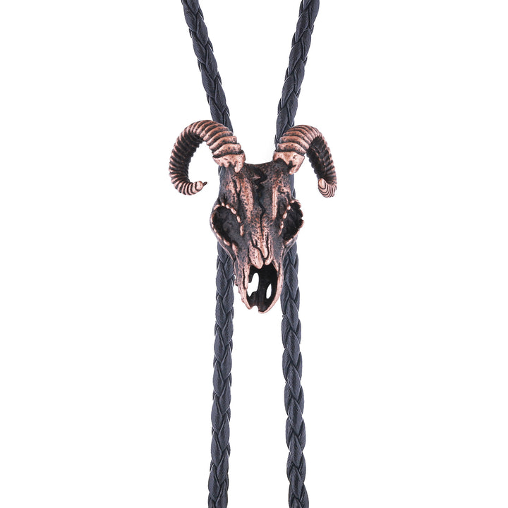 Dark Aesthetic Gothic Ram Skull Bolo Tie - image 4