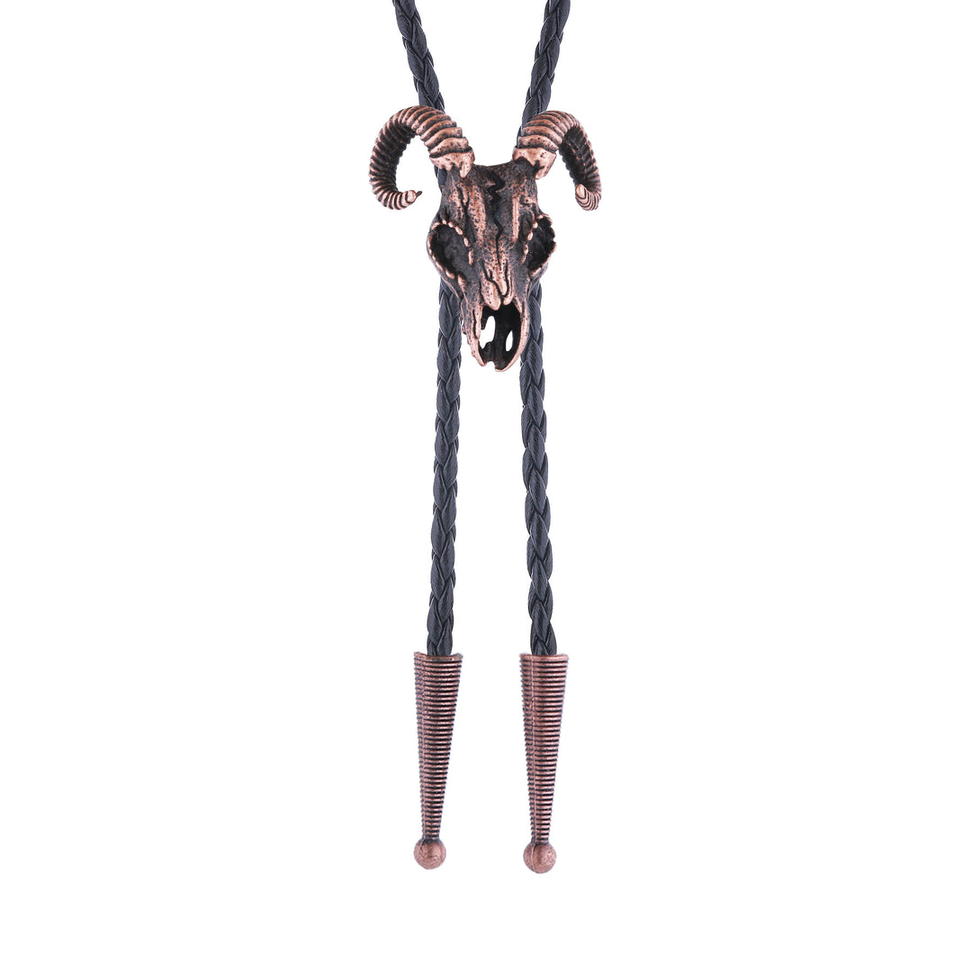 Dark Aesthetic Gothic Ram Skull Bolo Tie - image 2