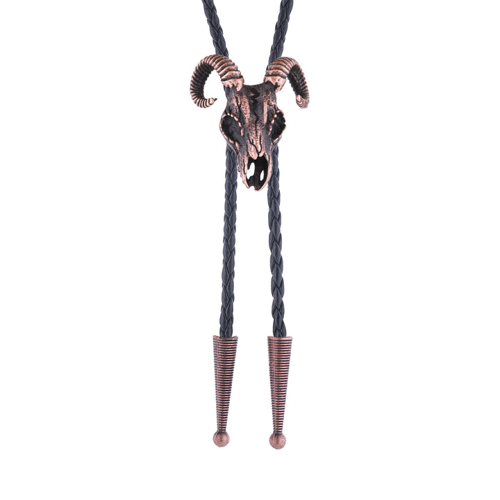 Dark Aesthetic Gothic Ram Skull Bolo Tie - image 2