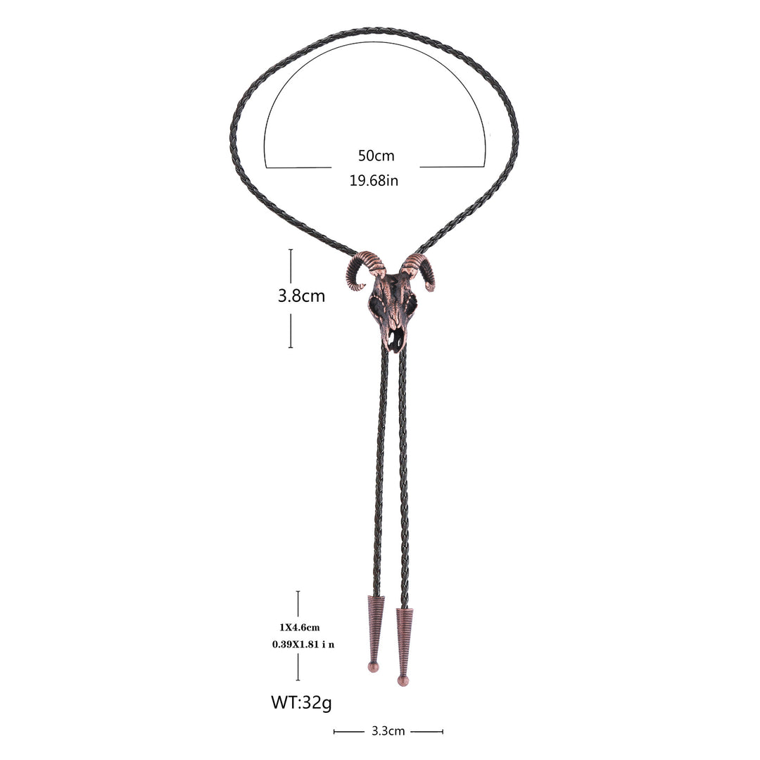 Dark Aesthetic Gothic Ram Skull Bolo Tie - image 3