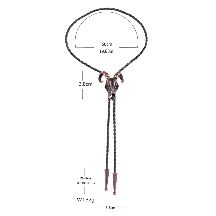 Dark Aesthetic Gothic Ram Skull Bolo Tie - image 3