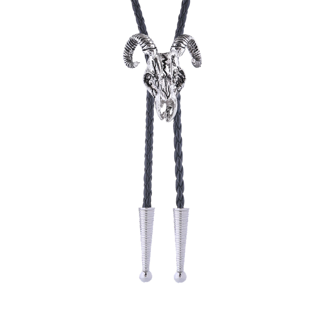 Dark Aesthetic Gothic Ram Skull Bolo Tie - image 11