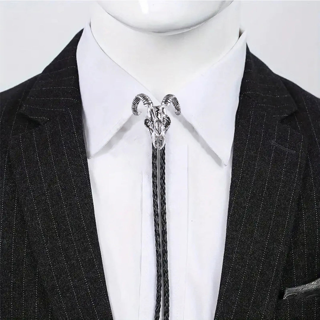 Dark Aesthetic Gothic Ram Skull Bolo Tie - image 10