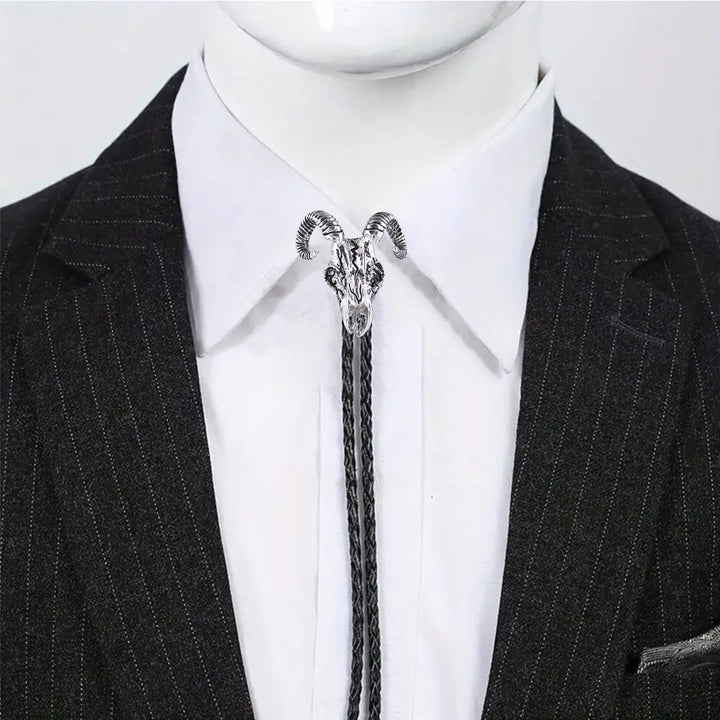 Dark Aesthetic Gothic Ram Skull Bolo Tie - image 10