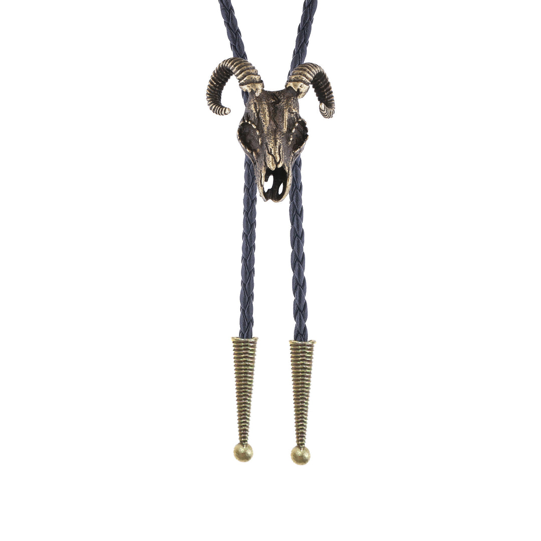 Dark Aesthetic Gothic Ram Skull Bolo Tie - image 8