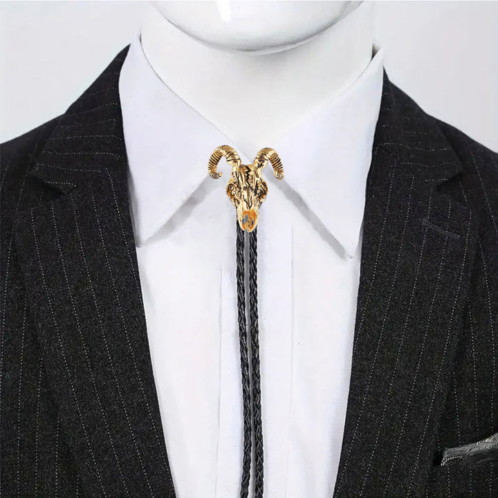 Dark Aesthetic Gothic Ram Skull Bolo Tie - image 13