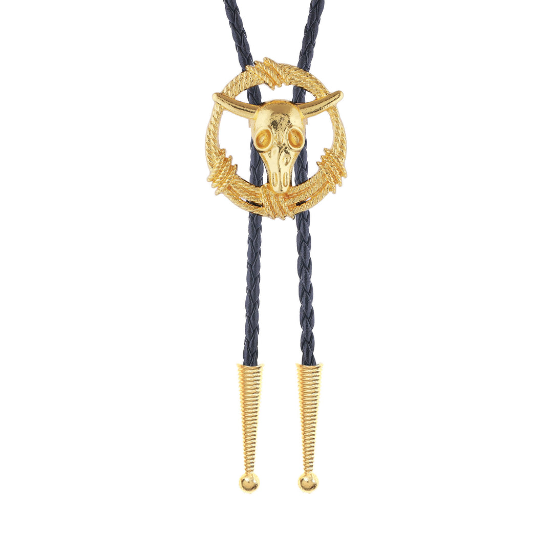 Steer Skull Rope Wreath Rock Style Bolo Tie - image 7