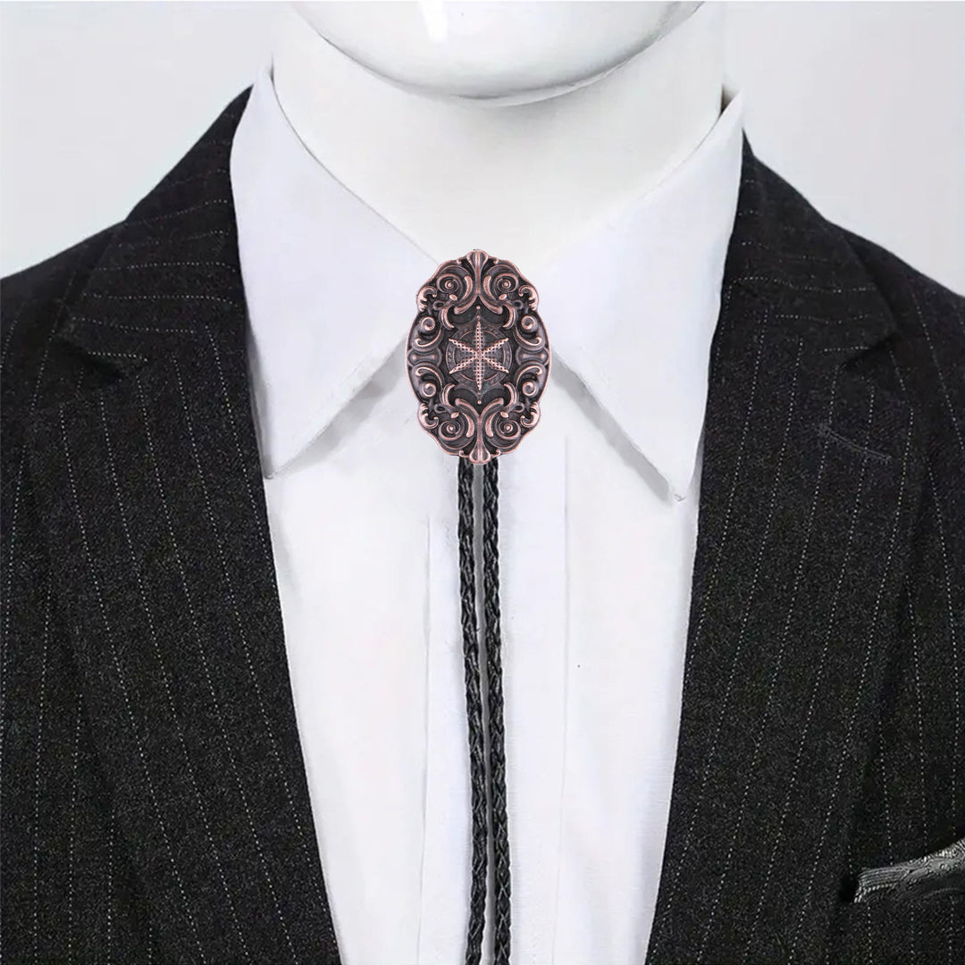 Ornate Compass Star Victorian Western Bolo Tie - image 7