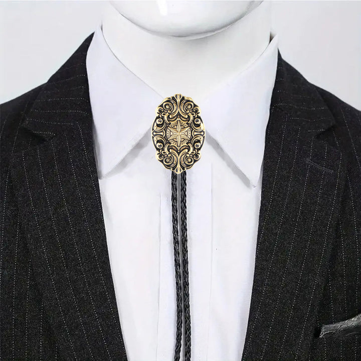Ornate Compass Star Victorian Western Bolo Tie - image 10