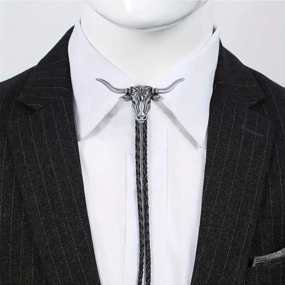 Strength & Health Western Longhorn Bull Spirit Bolo Tie - image 1