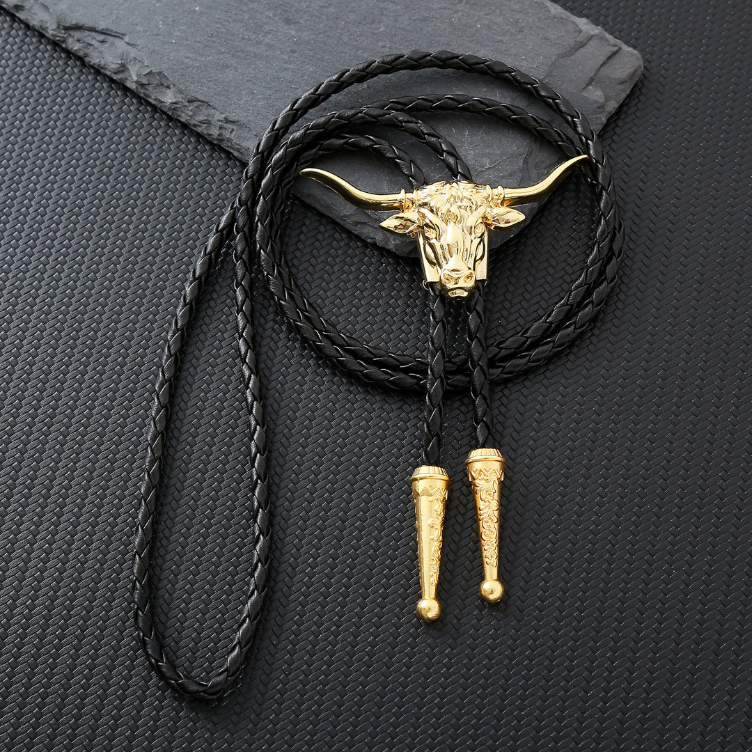 Strength & Health Western Longhorn Bull Spirit Bolo Tie - Gold - image 11