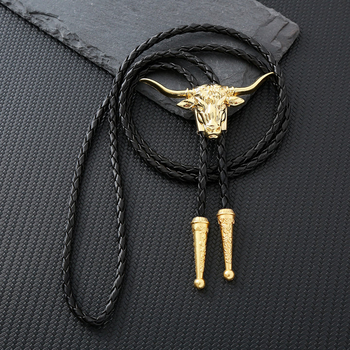 Strength & Health Western Longhorn Bull Spirit Bolo Tie - Gold - image 11