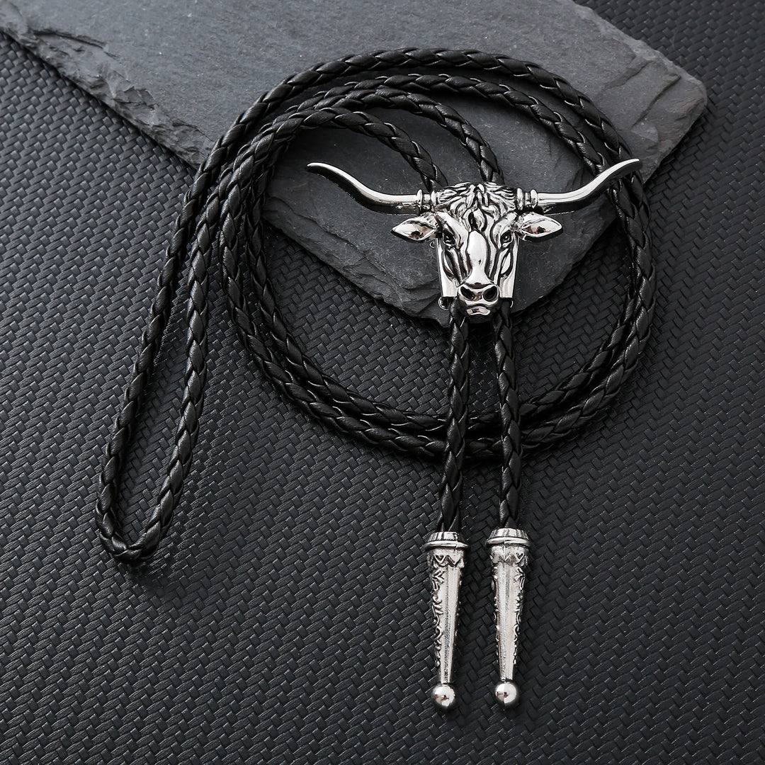 Strength & Health Western Longhorn Bull Spirit Bolo Tie - Silver - image 5