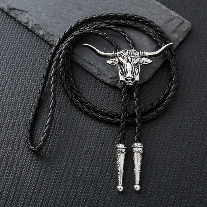 Strength & Health Western Longhorn Bull Spirit Bolo Tie - Silver - image 5
