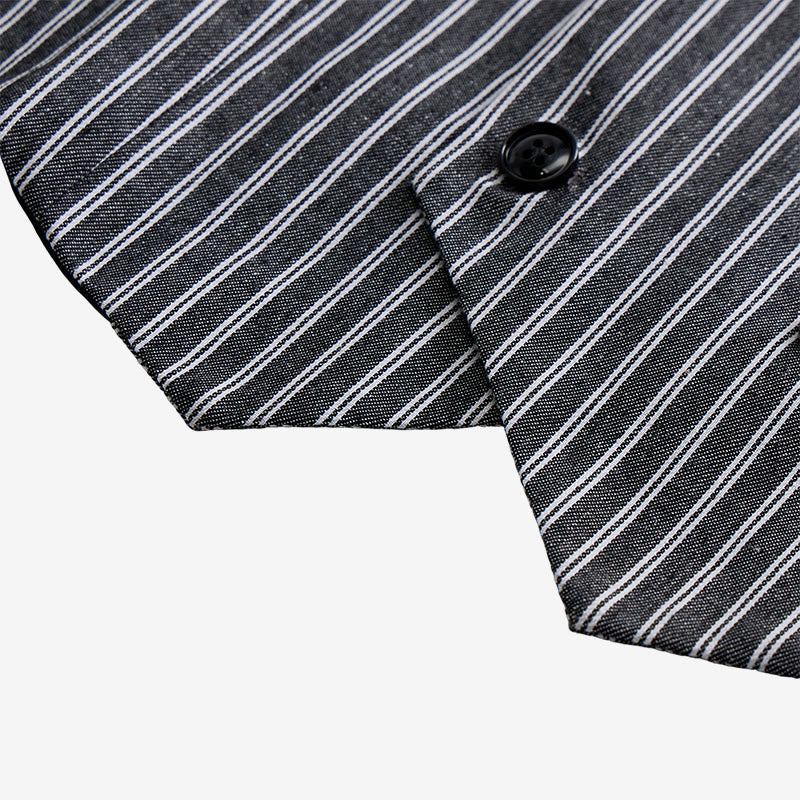 Men's Grey Striped Business Gentleman Slim Fit Retro Suit Vest - image 6