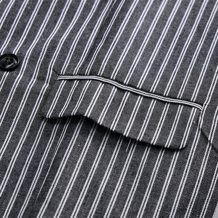 Men's Grey Striped Business Gentleman Slim Fit Retro Suit Vest - image 5