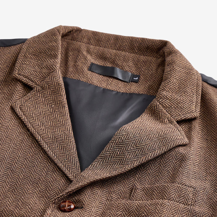 Men's Vintage Herringbone Tweed Suit  Vest - image 8