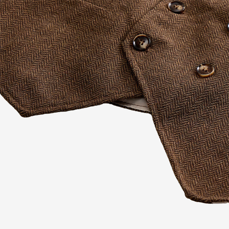 Men's British Retro Double Breasted Suit  Vest - image 7
