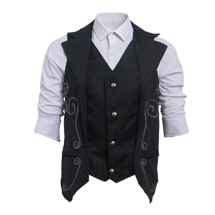 Men's British Court Style Western Party Suit Vest - image 8