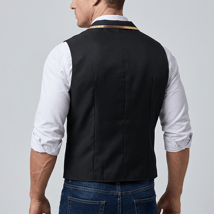 Men's Victorian Style Gold Trim British Court Suit Vest  - image 2