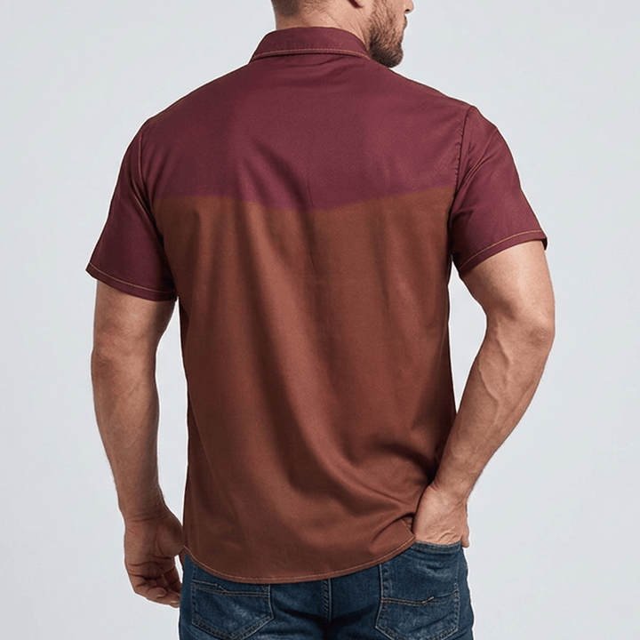 Men's Two-tone Streetwear Western Cowboy Outfit Shirt - image 2
