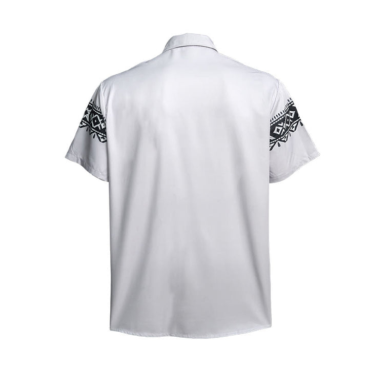 Men's Streetwear Aztec Western Tribal Bull Skull Print Shirt - image 10